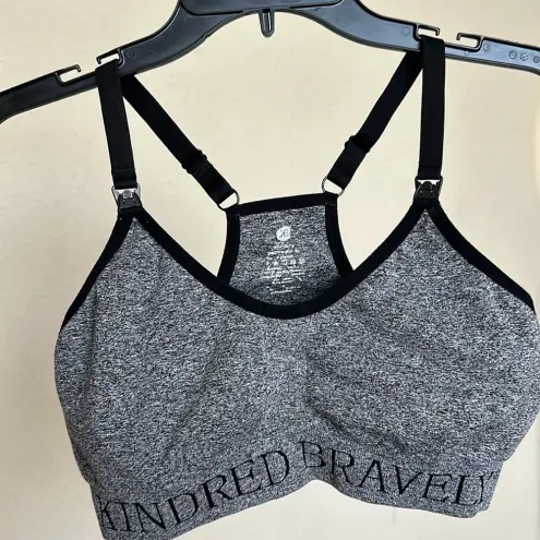 Kindred Bravely Nursing Sports Bra Grey Black Size L Busty‎ Size L
