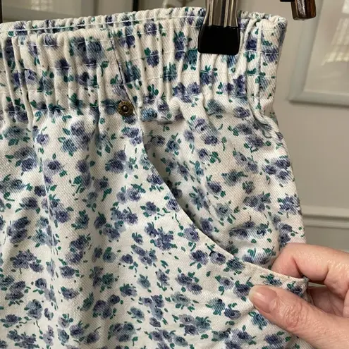 Vintage 80s 90s Northwest Blues Calico Floral Twill Pull On Shorts M Blue Size M