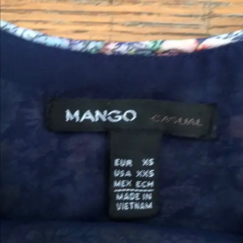 Mango  gorgeous multicolored blue spaghetti straps vacation crop top, size XS