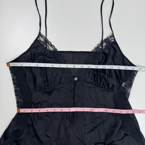 Vintage 90’s JCPenney USA Made Black Satin Lace Teddy Lingerie Romper Size XL