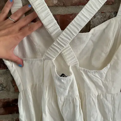 Princess Polly  White Linen Keesha Mini Dress, 6