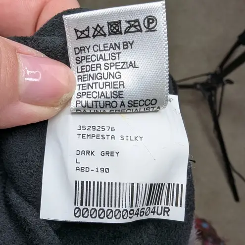 Vtg Y2K Pasha Veneto Dark Gray Lamb Leather Fur Reversible Button Up Coat L Size L - Image 9