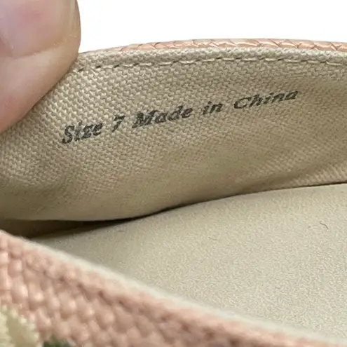 Dolce Vita “Elm” Pink Floral Raffia Mule Flats Women’s 7 Spring Summer