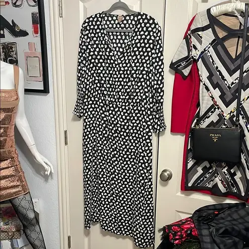 Hugo Boss 💙💖 Responsible Collection Daflori Balloon Sleeve Midi Spotted Dress