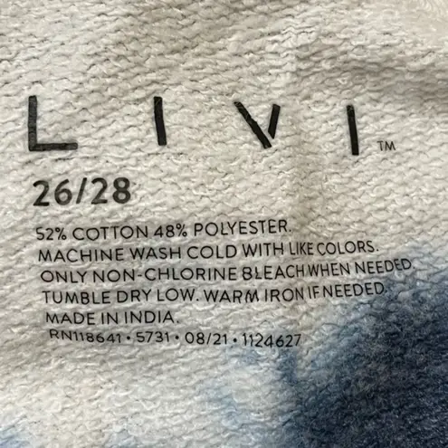 LIVI Hoodie sweatshirt white blue tie dye women NWT activewear top plus Sz26/28 Size undefined