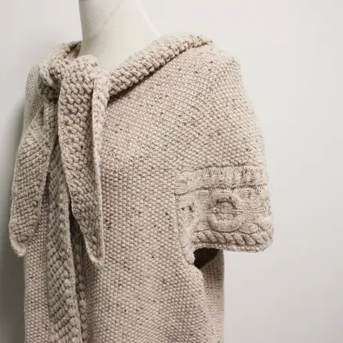 Far Away From Close Oatmeal Beige Knit Hooded Short Sleeve Snap Button Cardigan