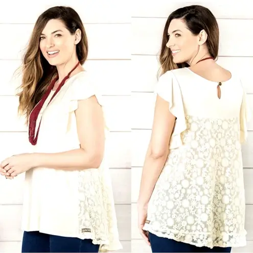 Matilda Jane Adventure Begins Simply Lace Flutter Sleeve Top