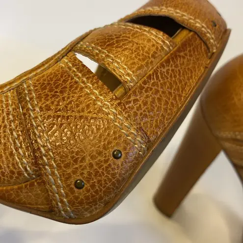 Miss Sixty Brown Leather Sasha Platform Heels