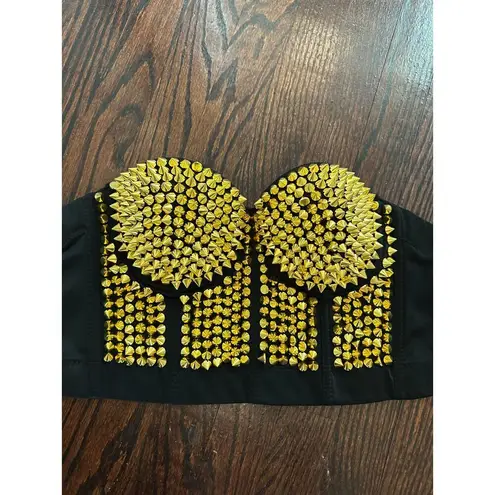 None Gold Cone Rave Festival Top Size Medium