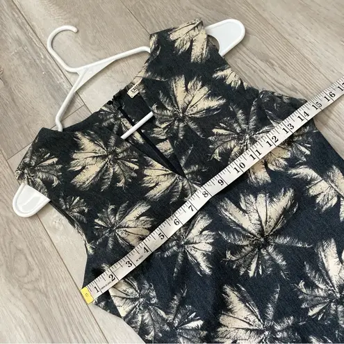 L'Agence Shift Dress palm tree sleeveless mini womens Gray size 4 tropical chic