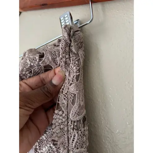 C. Luce Beige Lace Tube Dress Size Medium