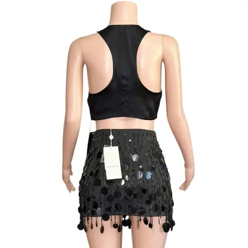 ARE YOU AM I Kih Silk Satin Vest, Black, XS Black