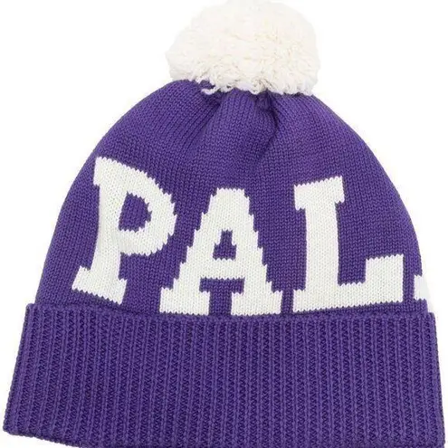Palm Angels Purple & White Pom-Pon Beanie Hat - Italy - NWT