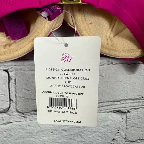 L’Agent by Agent Provocateur Women’s Adrina Swim Bikini Top Underwire Pink S NWT