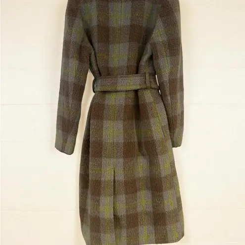 Boise Katja Plaid Wool Coat size small Green