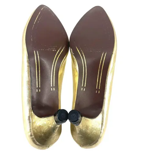 Premiere Collection Carolyn Gold Print Ballroom Dance Shoes Smooth Modern Waltz Size 6