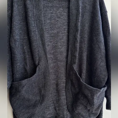 Cherish Grey Balloon Sleeve Cardigan, Comfy Cloud Soft Sweater, Size Small