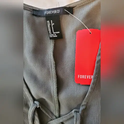 Forever 21 NWT  Olive Green Long Sleeve Romper Size:S