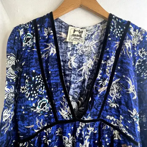 Jaase Moonlight Blue Jessie Short Floral Dress Size Small