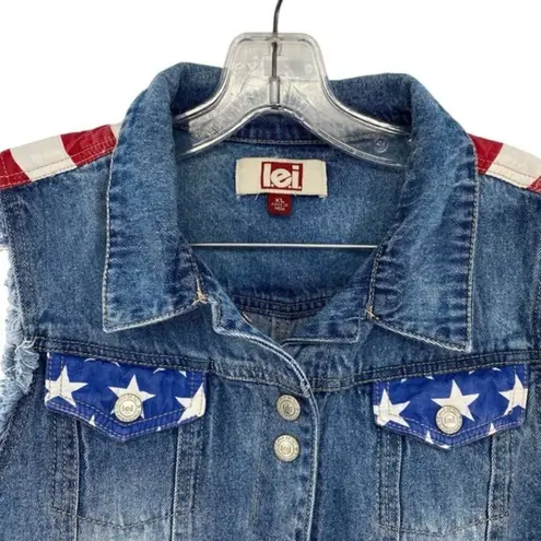 Vintage Y2K American Flag Denim Vest Western Country Cowgirl Size undefined