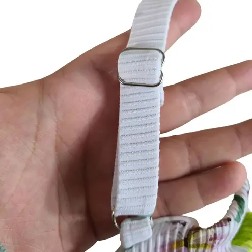 Tinibikini NWOT Floral Tropical Pleated Swim Top Size Medium