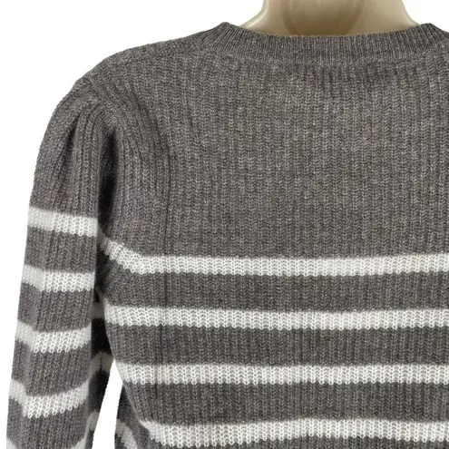 360 Cashmere  Laurel Cashmere Striped Sweater Puff Shoulder Size S