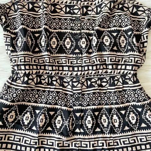 Forever 21  Black Tan Tribal Strappy Back Tumbler Girl Playsuit Sz S