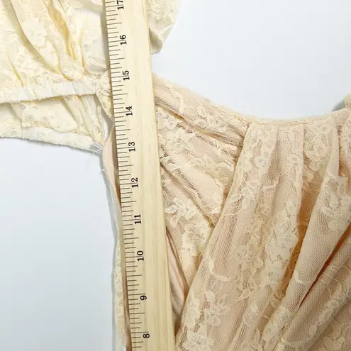 Womens Sheer Lace Off Shoulder Maternity Pregnancy Photoshoot Maxi Dress Size M Tan Size M