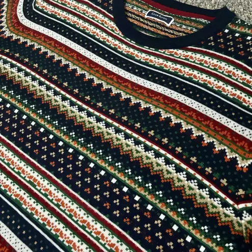 Club Room Women's Multicolor Fair Isle Merino Wool Christmas Holiday Sweater L Blue Size L