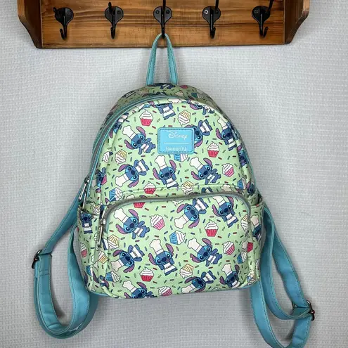 Lounge Fly Disney Stitch Chef Cupcake Mini Backpack Green Blue