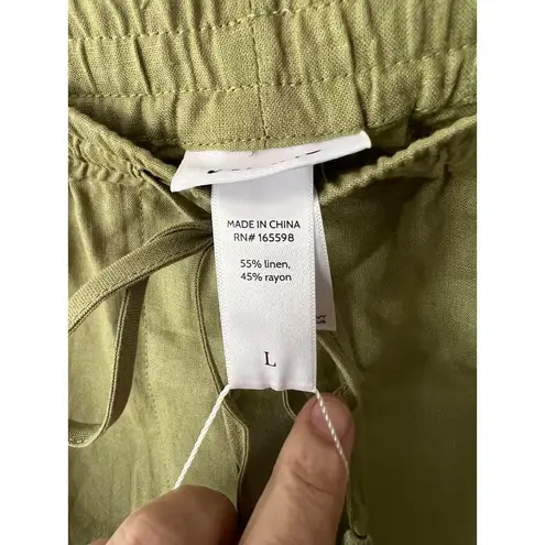 ANDIE Olive Green Linen Blend Shorts