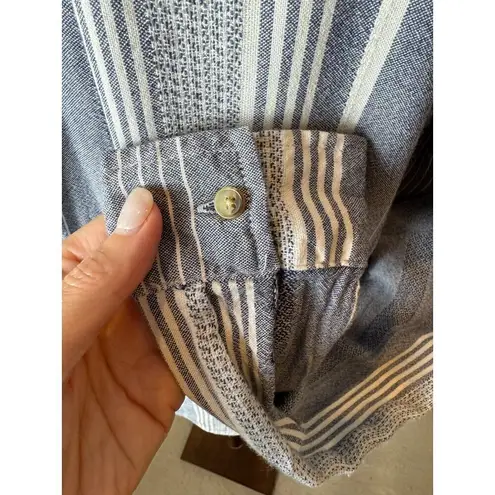 Maeve Anthropologie Shirt Women Small Blue Chatham Striped Button Down Blouse