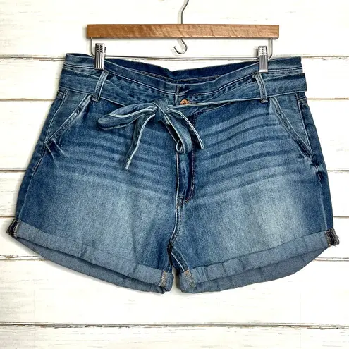 Kancan Paperbag High Rise Denim Jean Shorts Size 14