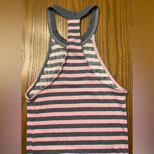 Free People  Pink & Gray Stripe Racerback Tennis Golf Pickleball Dress Size Small