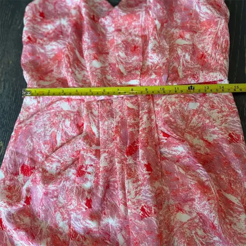 Chelsea28 Women's S Pink Paint Splatter Faux Wrap Maxi Dress