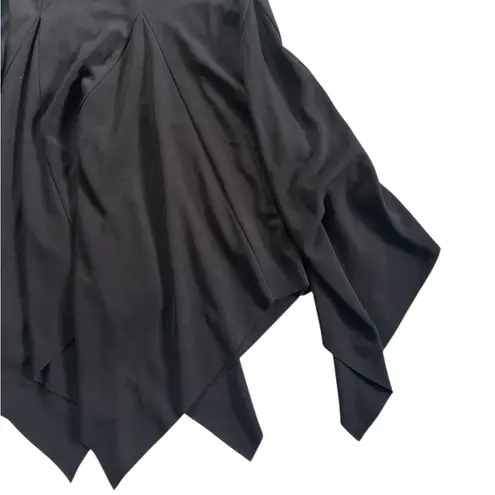 Vintage Y2K Handkerchief Asymmetrical Hem Betsey & Adam Size 8 halter neck Black