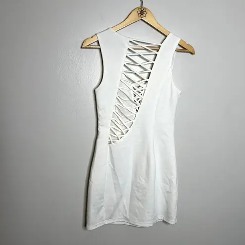 Ark & Co. White Caged Open Back Strappy Mini Dress
