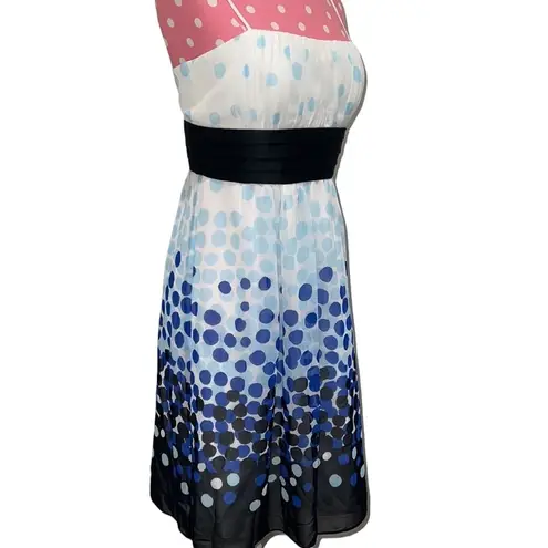 Max and Cleo New blue and black polka dot dress size 6