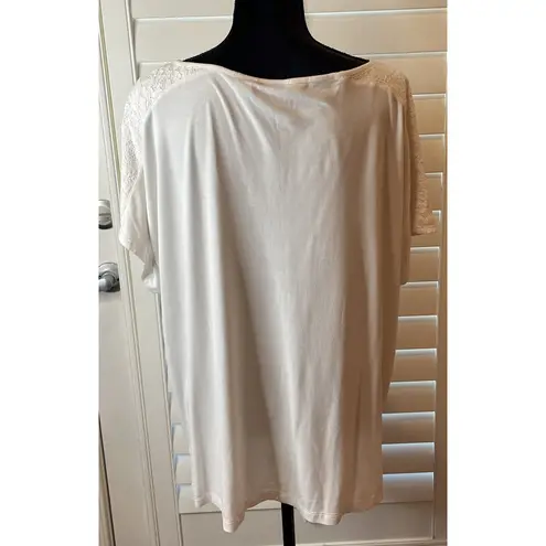 Chicos 3 US Size XL Colorful Floral Rhinestone Lace Top Blouse Boho Beach‎