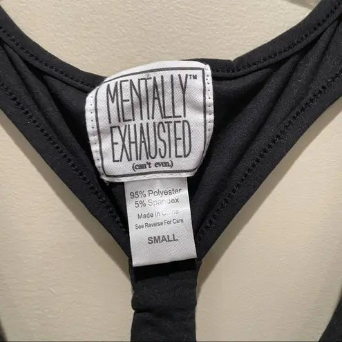 Mentally Exhausted Love Sleep Pajama Tank Top Black Size Small