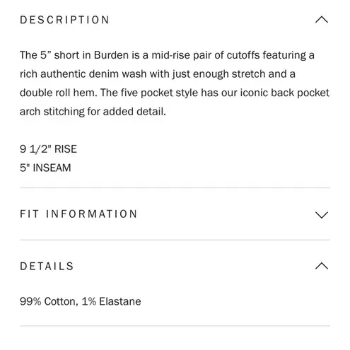 joe's jeans NEW  5” Cuffed Jean Shorts Stretch Mid-Rise Denim Womens 28 $118