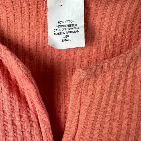 Vtg Stan Herman Waffle Knit Housedress Sz S Loungewear Coral Feminine Coquette Orange