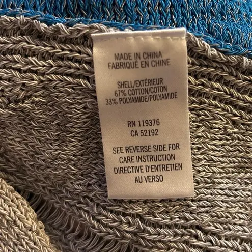 Helmut Lang Size XS Melange Colorblock Sweater Open Knit Blue Grey