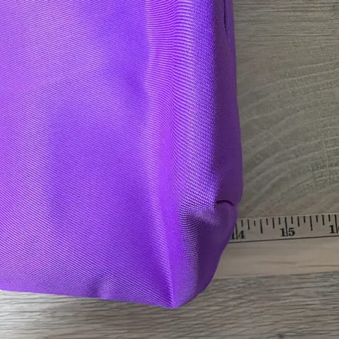 Clinique Bag Shopping Travel Tote Cut Out Handle Purple Pouch Limited Retro Chic