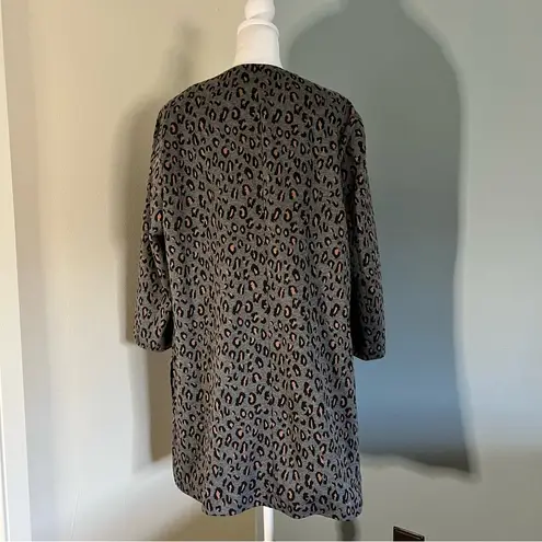 Nine West Beautiful Leopard Print Open Jacket -  Size Large