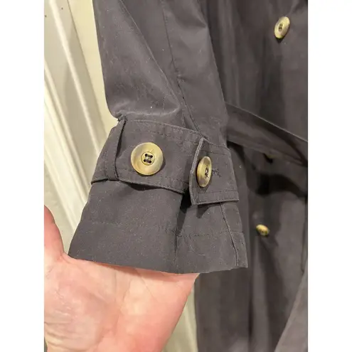 Gallery Vintage  Black Double-breasted Trenchcoat With Belt Size 12 Hong Kong