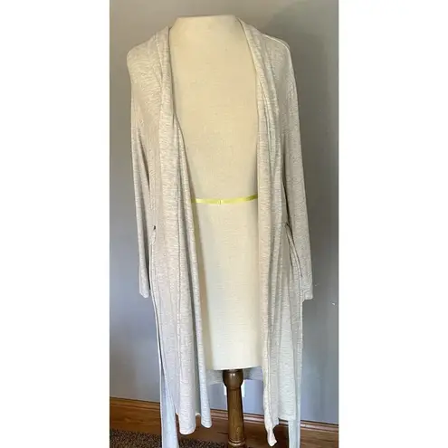 Natori Robe Women MED Gray Short Belted Stretch Wrap Soft Cozy See Pics For Size