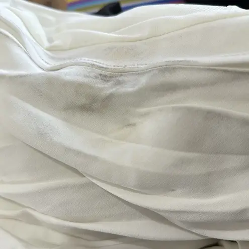 Cinq à Sept Cinq A Sept Vance White Ruched Sleeveless Square Neck Mini Dress