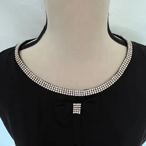Vintage F GIRL Rhinestone Whimsigoth Womens Top 2 Black Gathered Cuff Hem Sheer