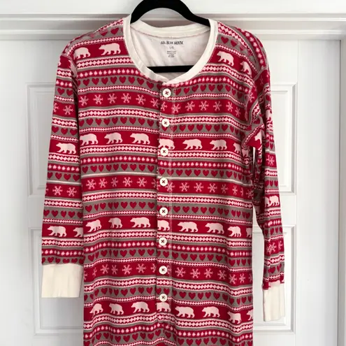 Little Blue House by Hatley Fair Isle Bear Adult Union Suit